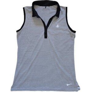 Nike Golf Black & White Striped Sleeveless Shirt